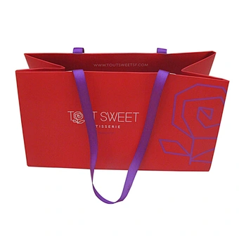 Wholesale Custom Luxury Matte Red Gift Shopping Paper Bag With Logo For Clothing Custom Packaging Bag