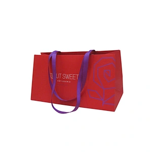 Wholesale Custom Luxury Matte Red Gift Shopping Paper Bag With Logo For Clothing Custom Packaging Bag